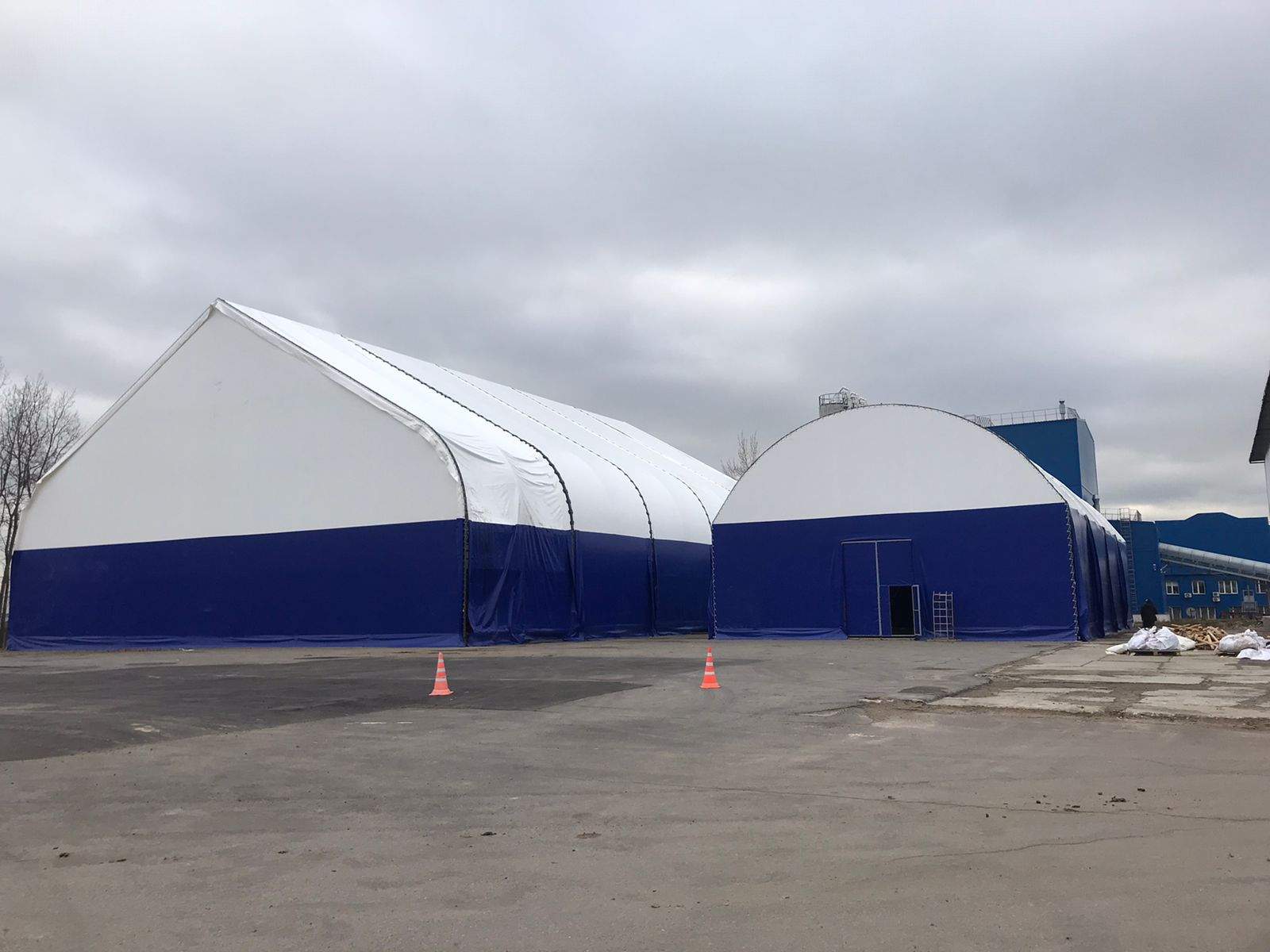 Каркасно-тентовые складские сооружения Раменского ГОК (Sibelco)
